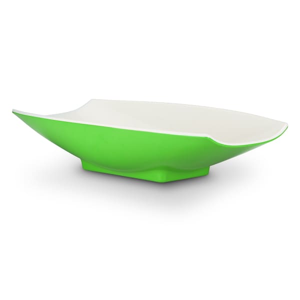 Bon Chef Melamine Curves Bowl - Lime Outside/White Inside 21" X 12 1/8" X 4 1/4" 5 Qt (160 Oz) 53705-2ToneLime - main